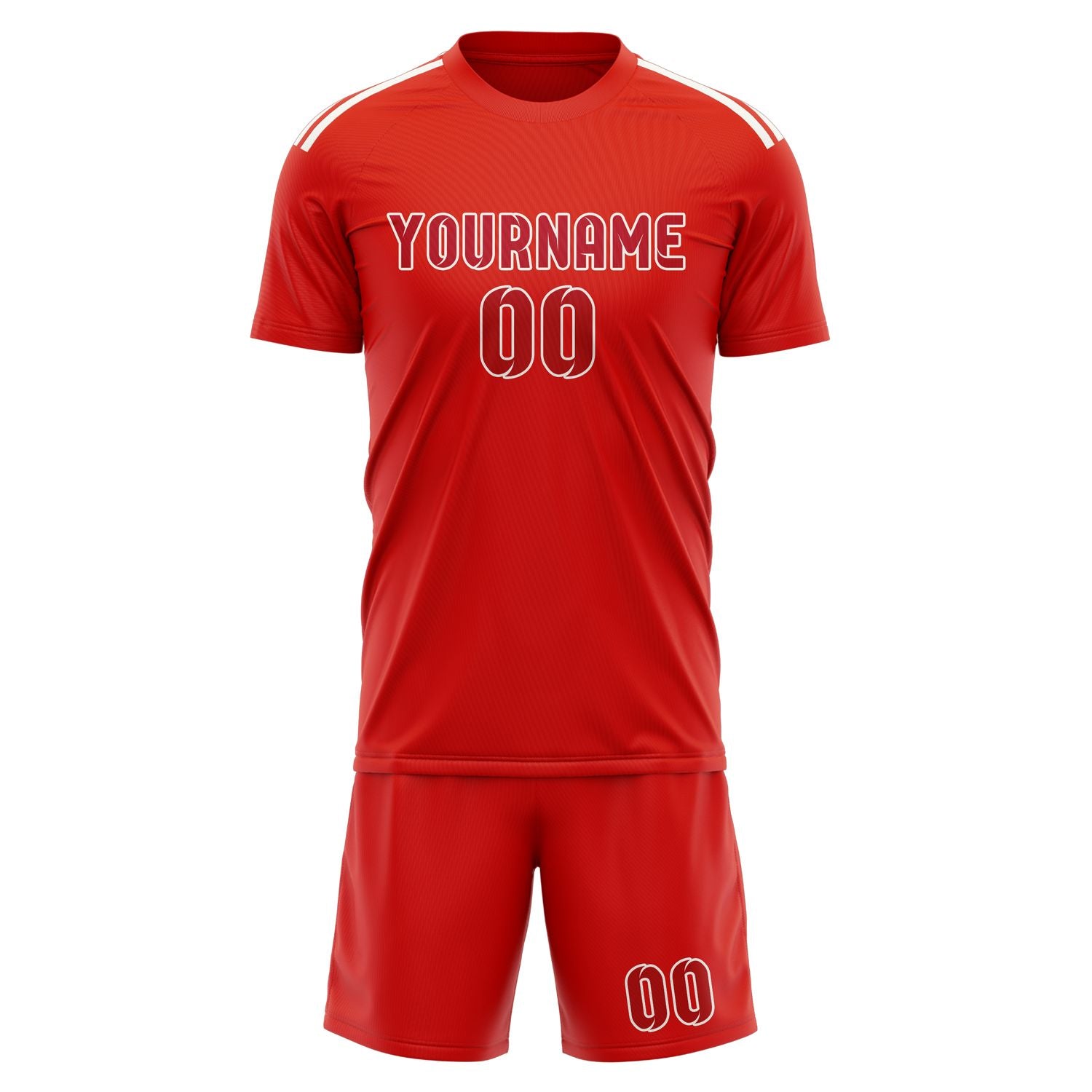 Custom Orange Red Red Soccer Set