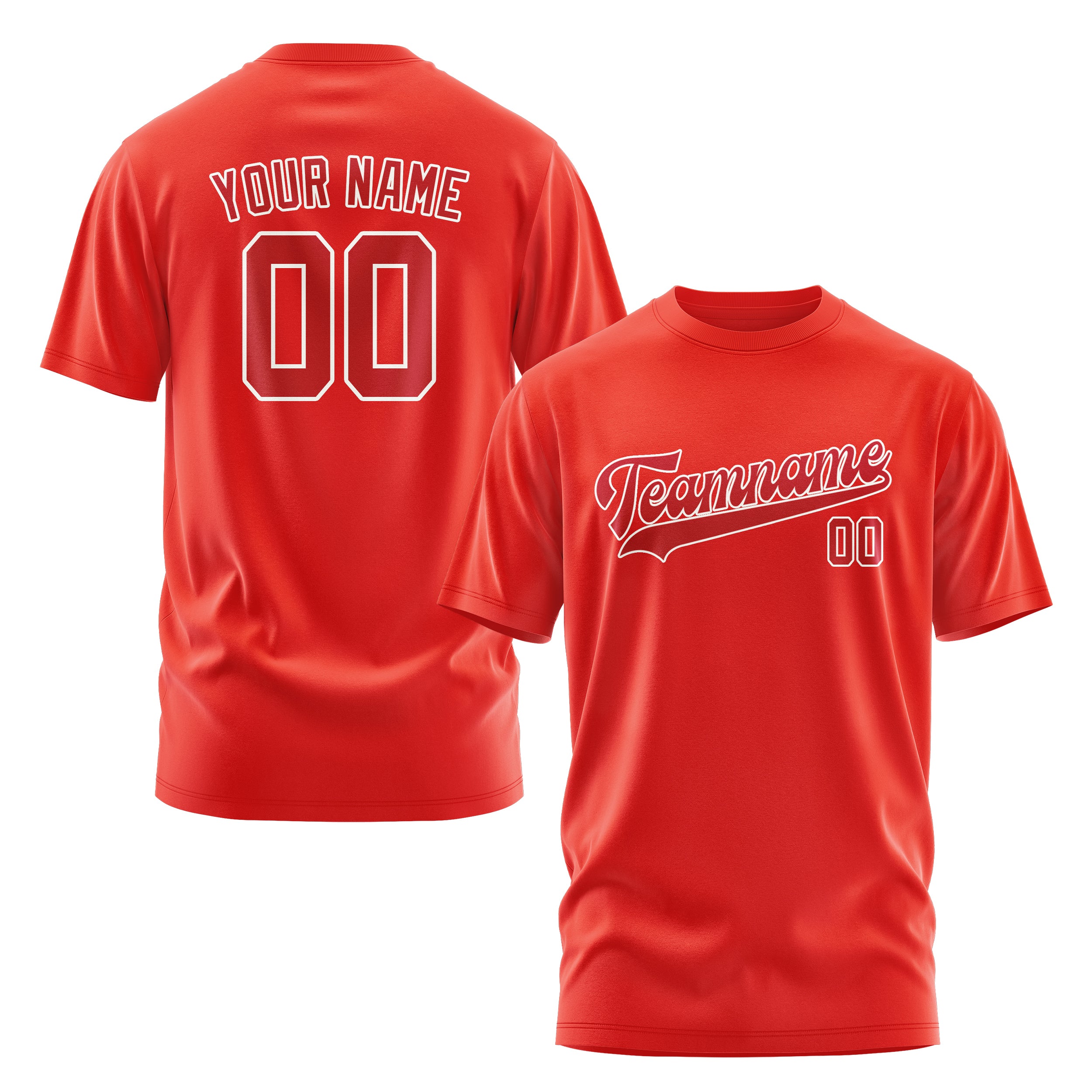 Custom Orange Red Red T-Shirt