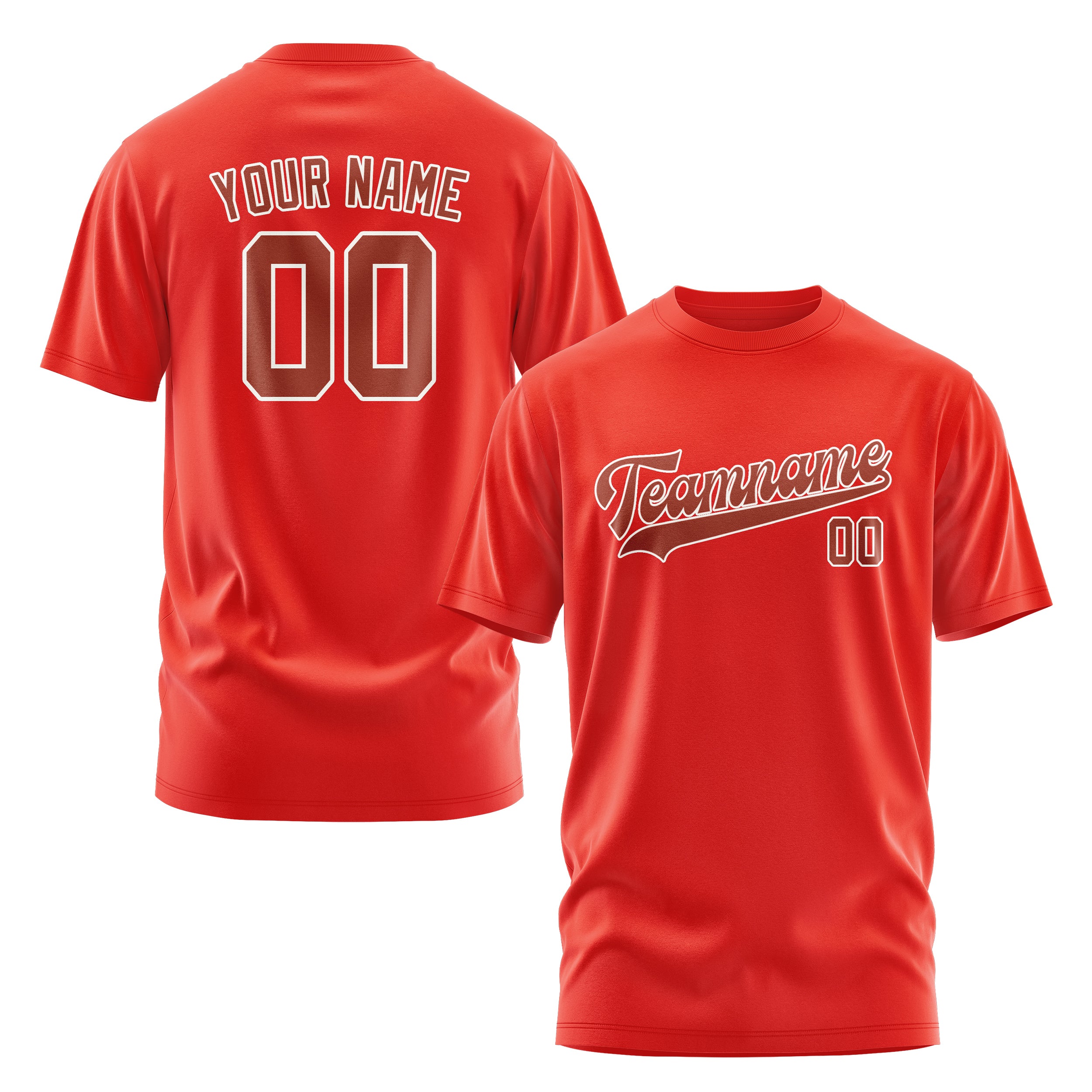 Custom Orange Red Coral Red T-Shirt