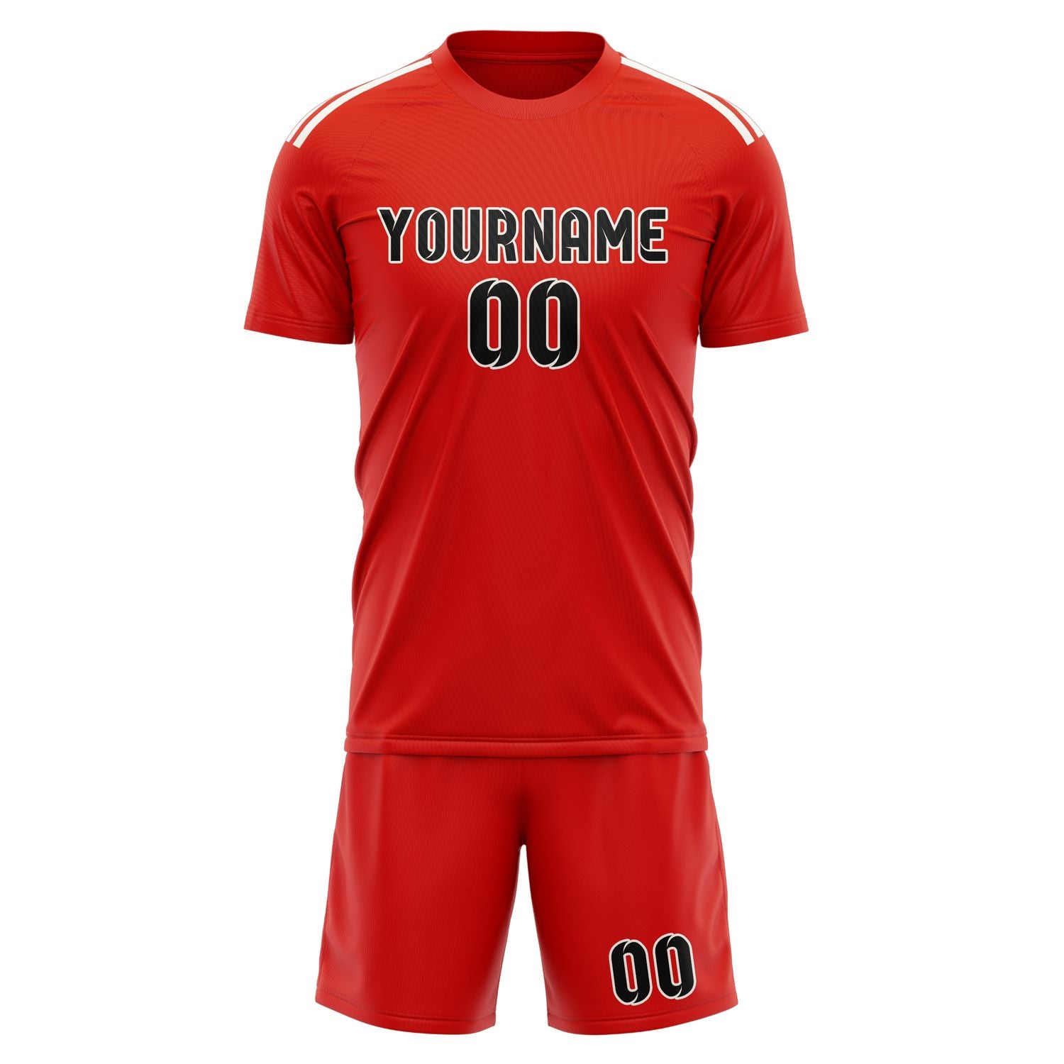 Custom Orange Red Black Soccer Set