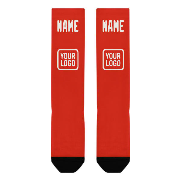 Custom Orange Red White Knee-High Sock