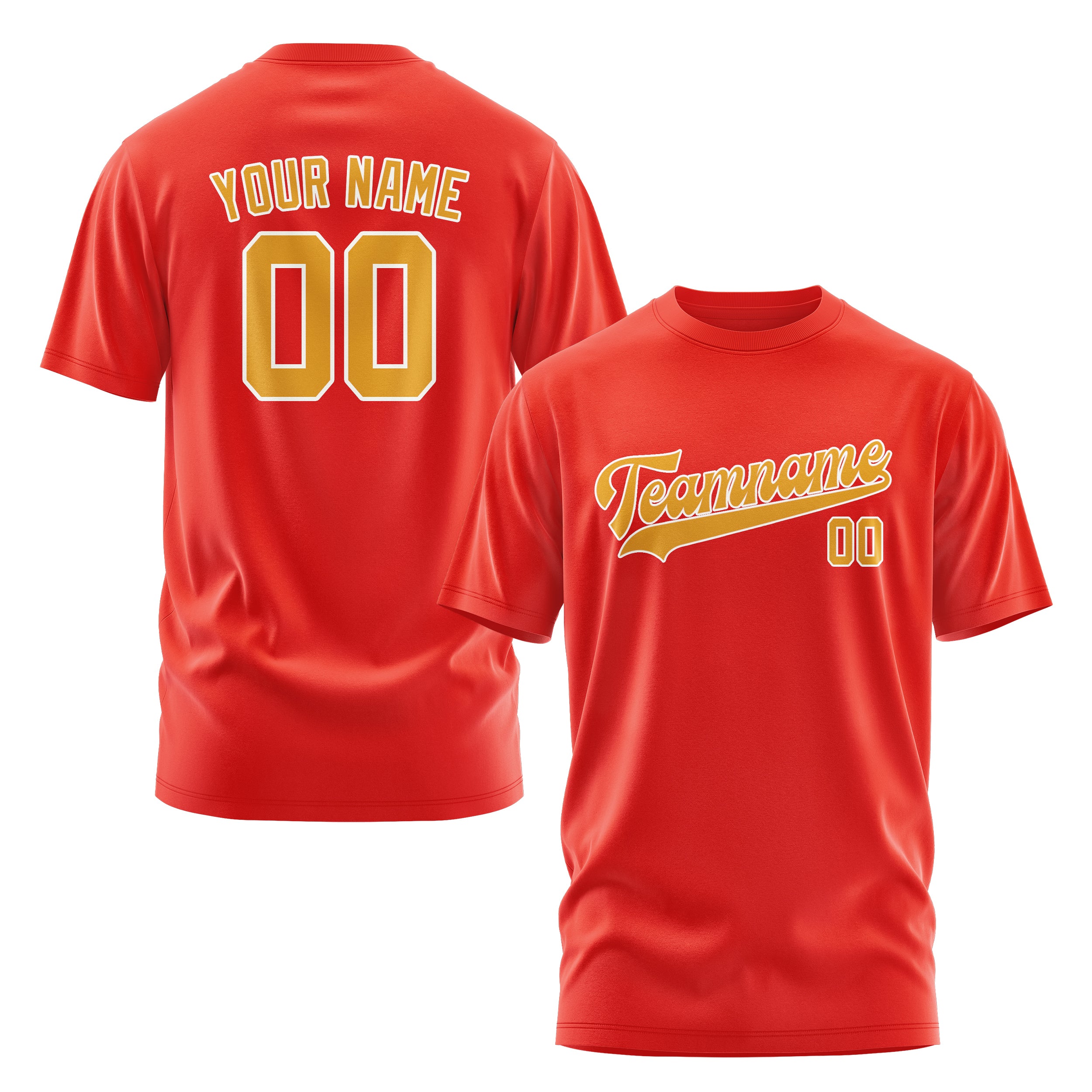 Custom Orange Red Yellow T-Shirt
