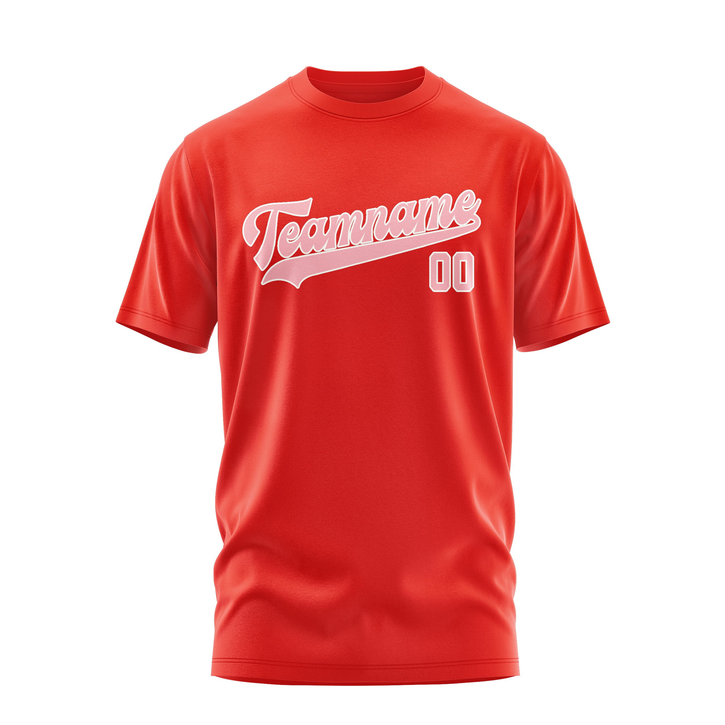 Custom Orange Red Light Pink T-Shirt
