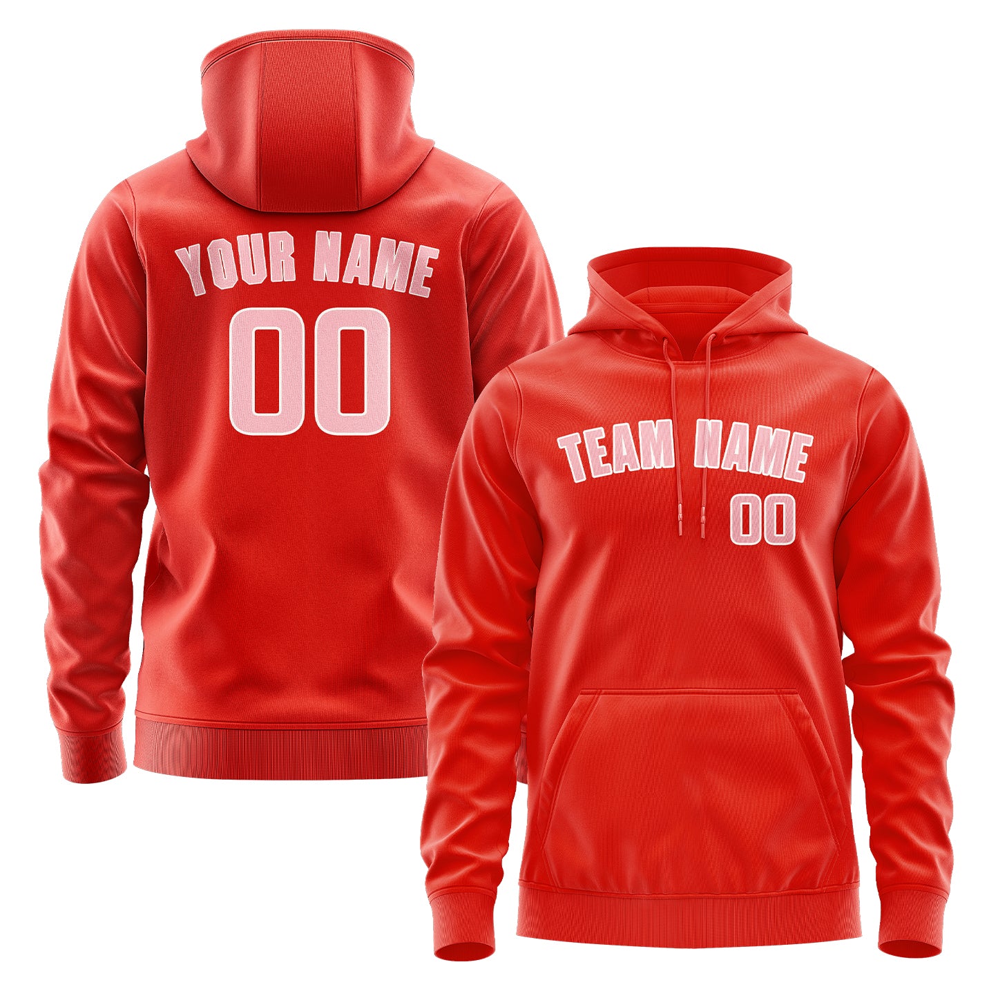Custom Orange Red Light Pink Hoodie