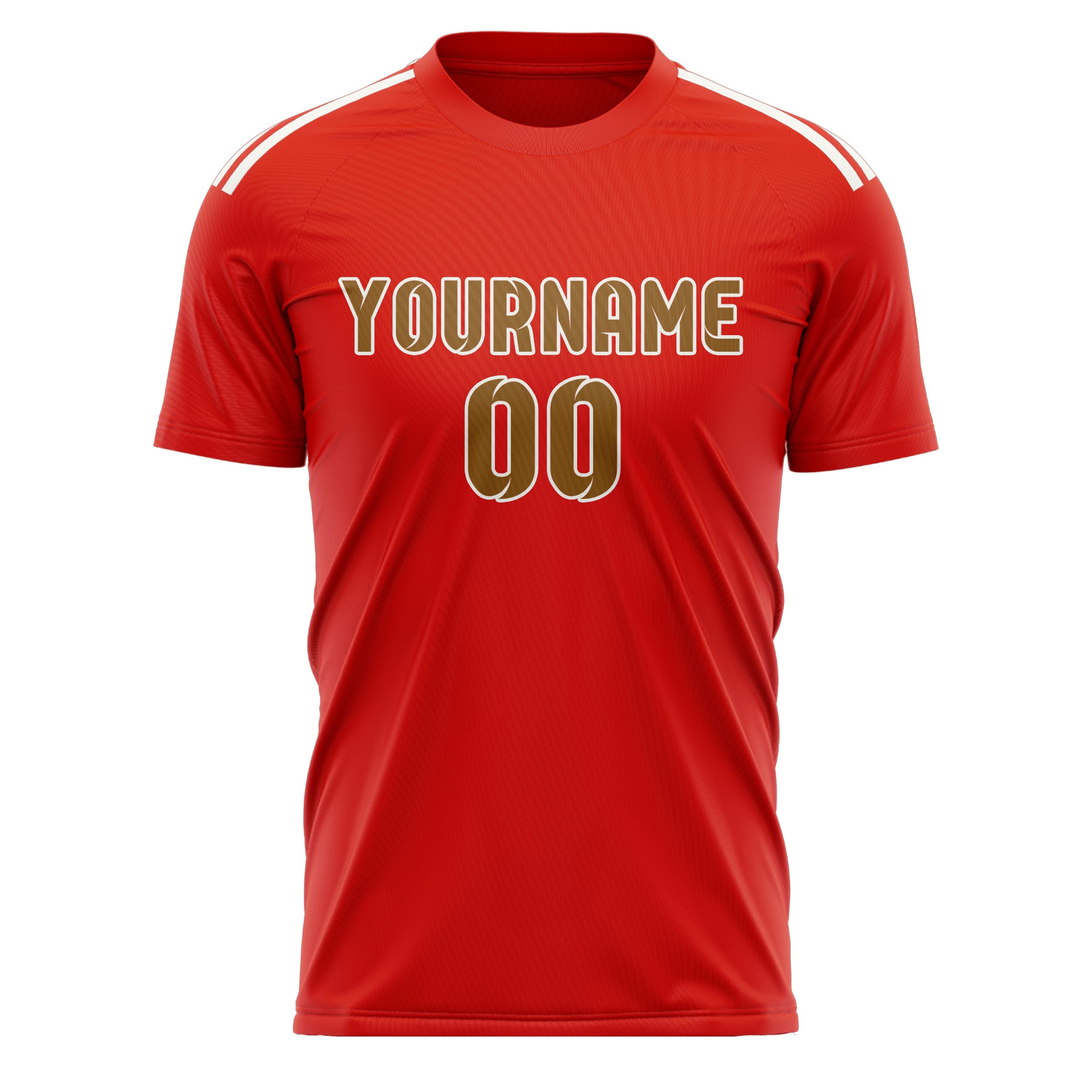 Custom Orange Red Khaki Soccer Jersey