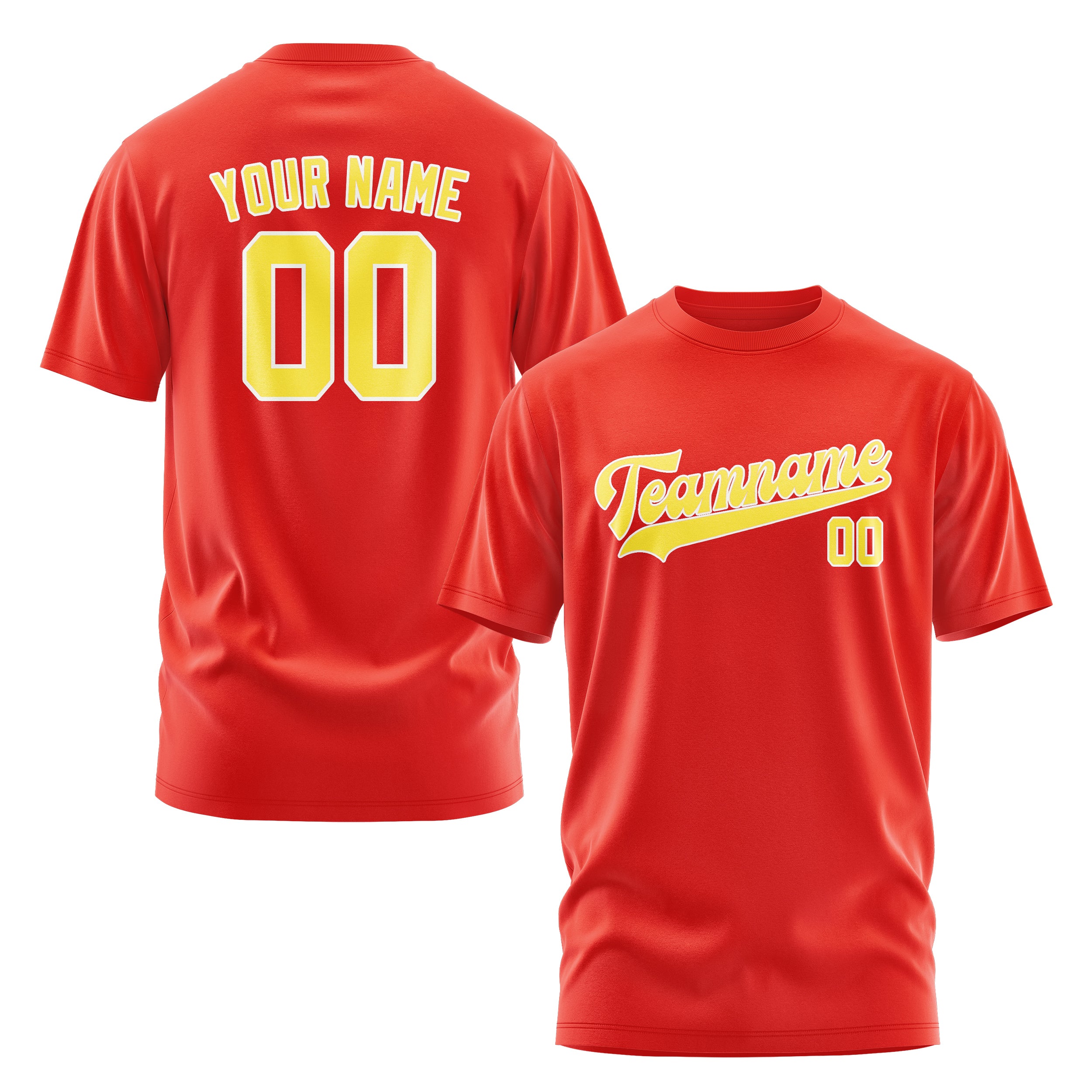Custom Orange Red Light Yellow T-Shirt
