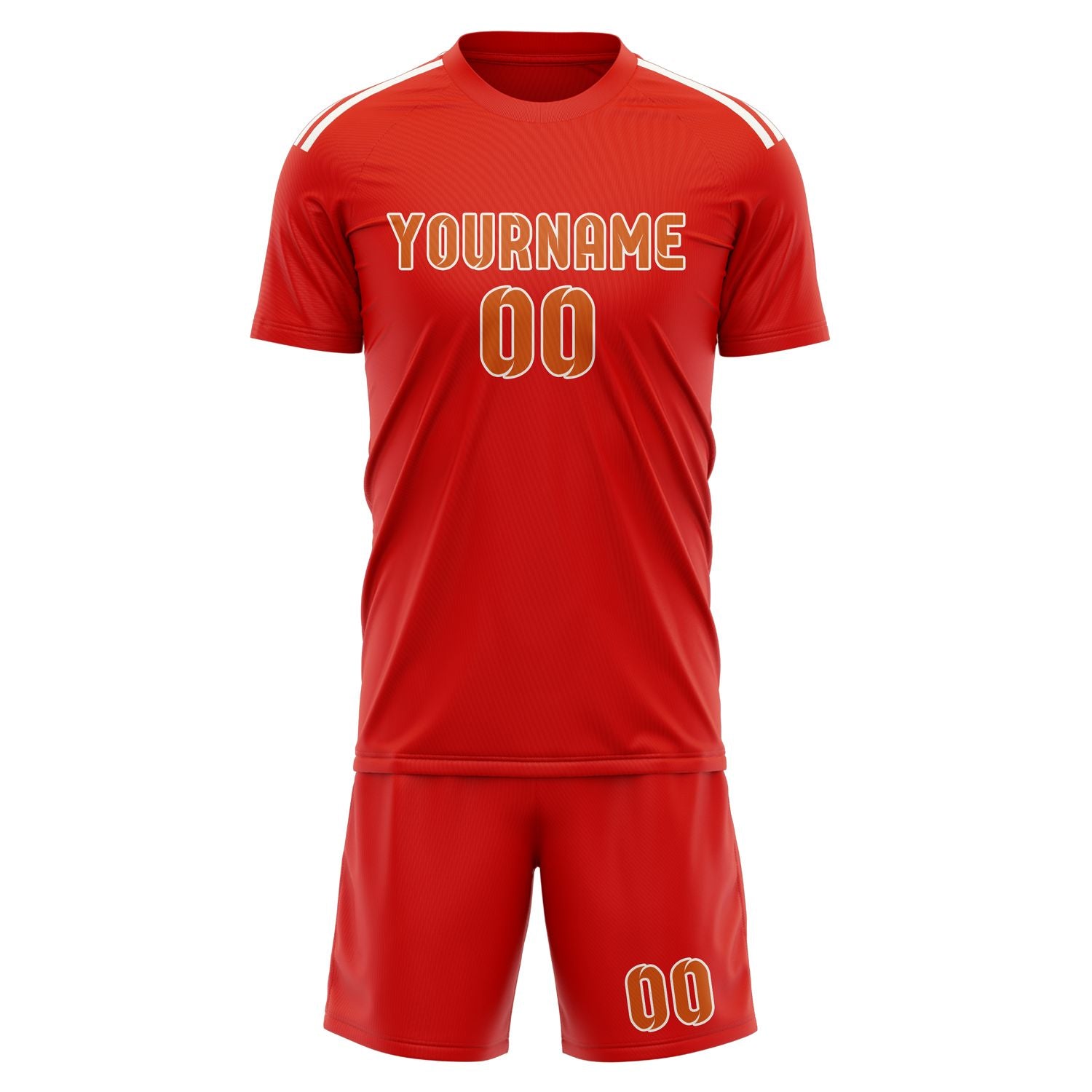 Custom Orange Red Orange Soccer Set