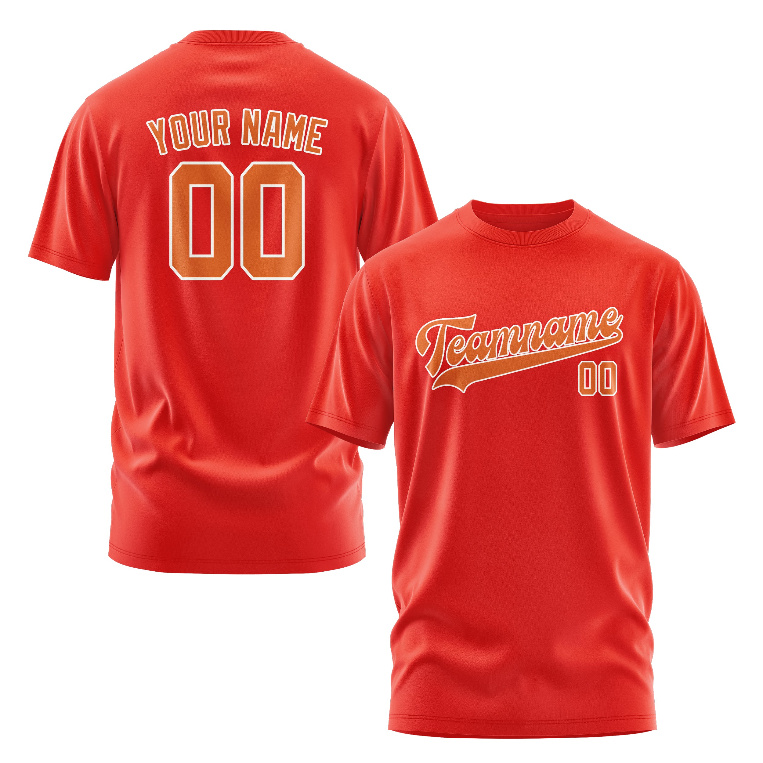 Custom Orange Red Orange T-Shirt
