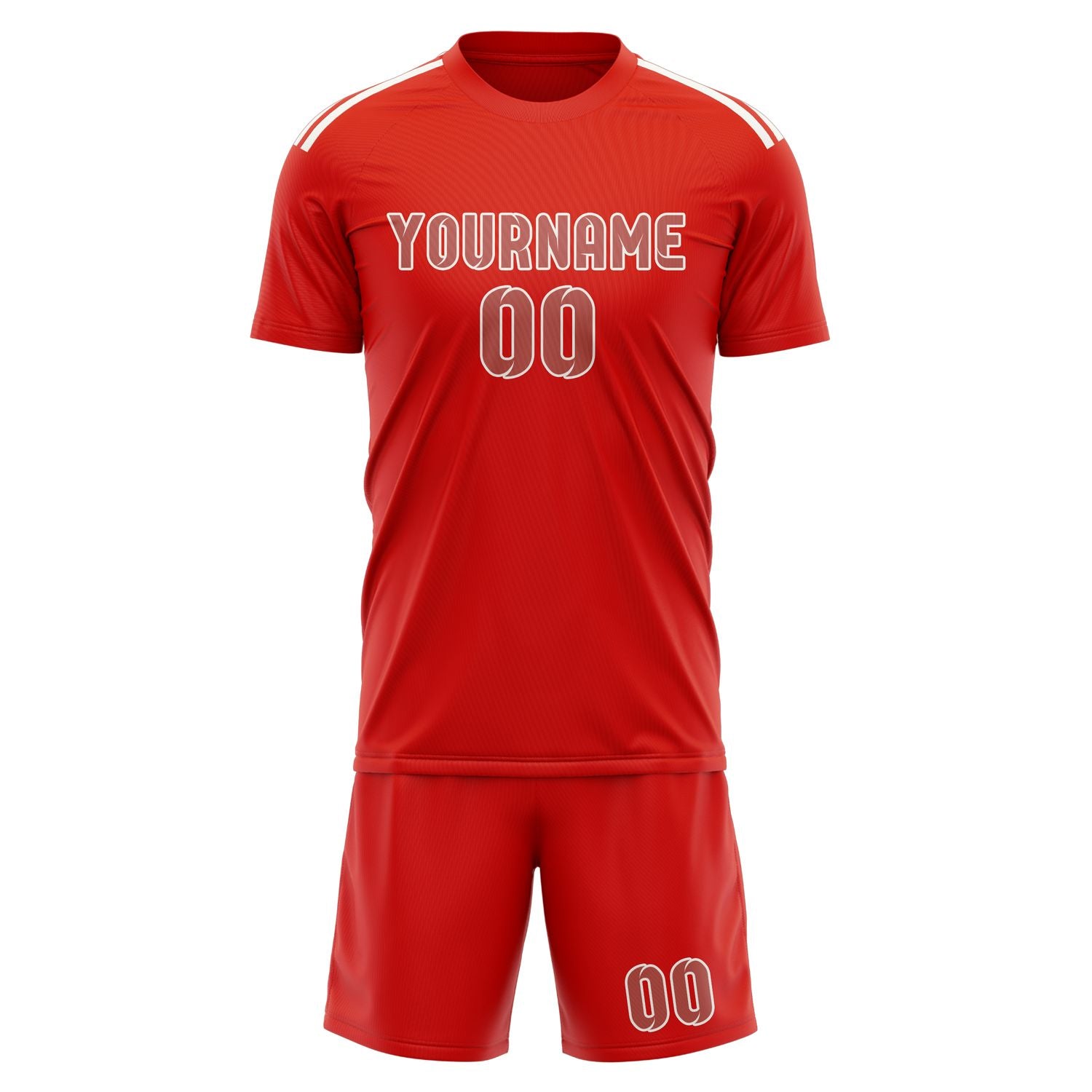 Custom Orange Red Copper Rose Soccer Set