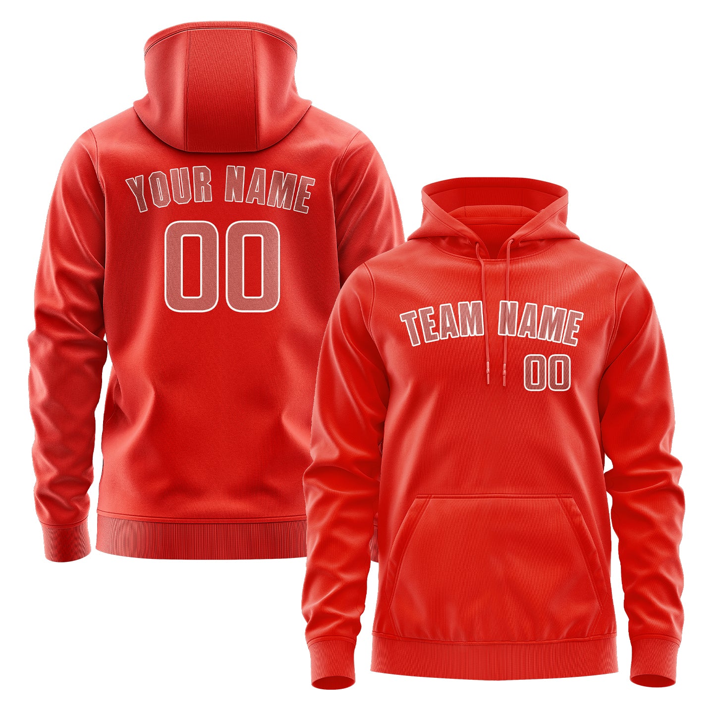 Custom Orange Red Copper Rose Hoodie