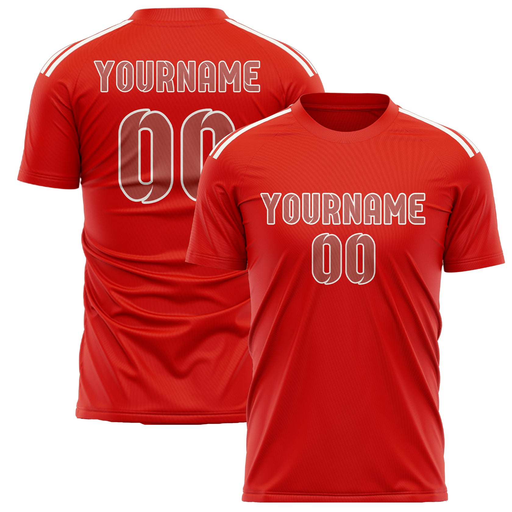 Custom Orange Red Copper Rose Soccer Jersey