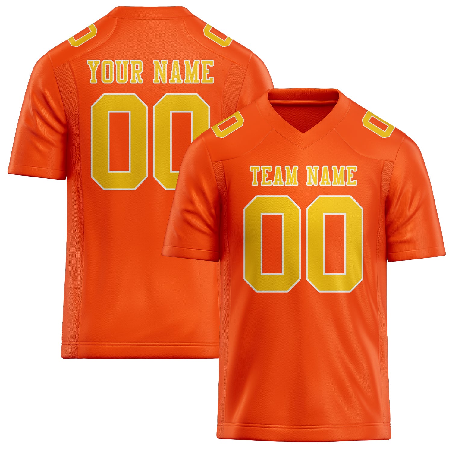 Custom Orange Red Gold Football Jersey