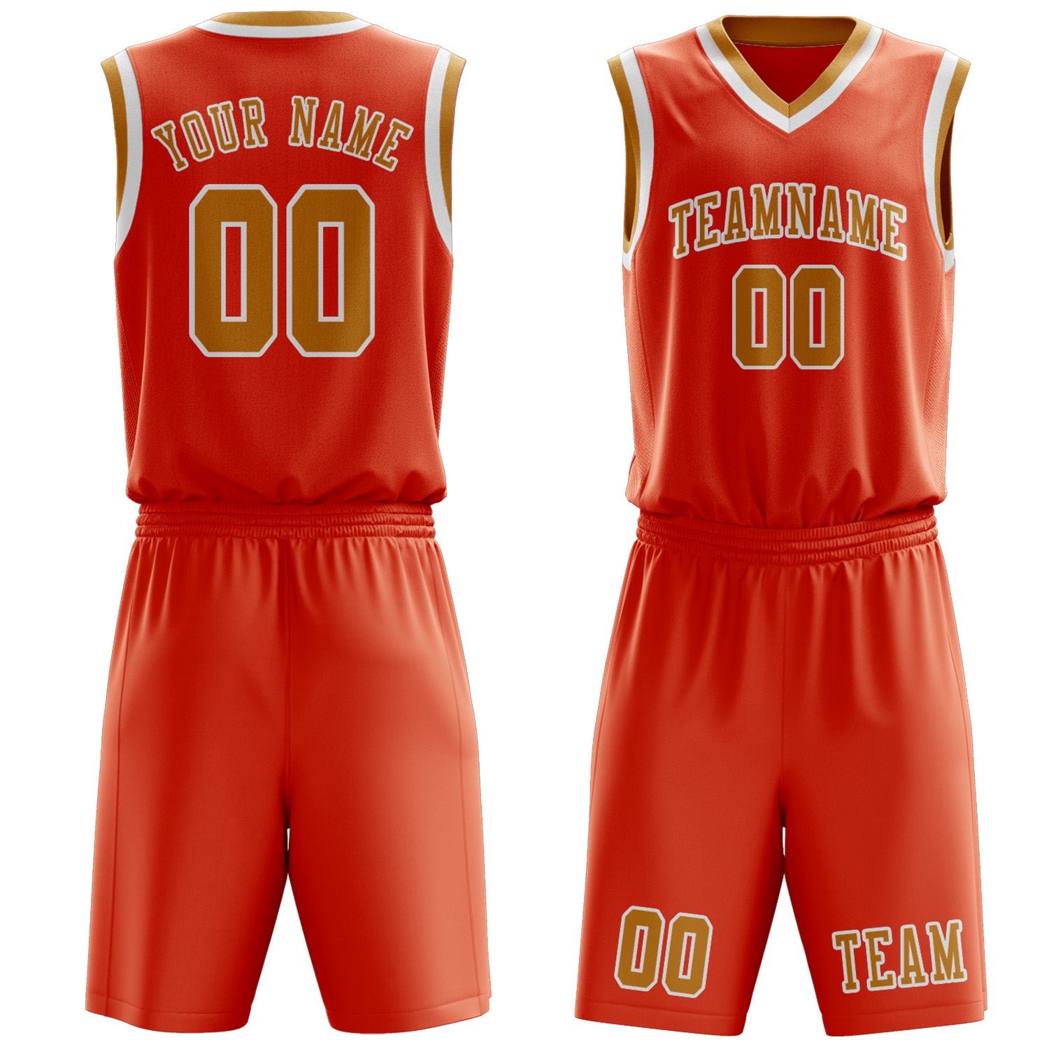 Custom Orange Red Yellow Basketball Set