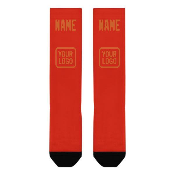 Custom Orange Red Orange Knee-High Sock