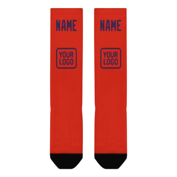 Custom Orange Red Purple Knee-High Sock