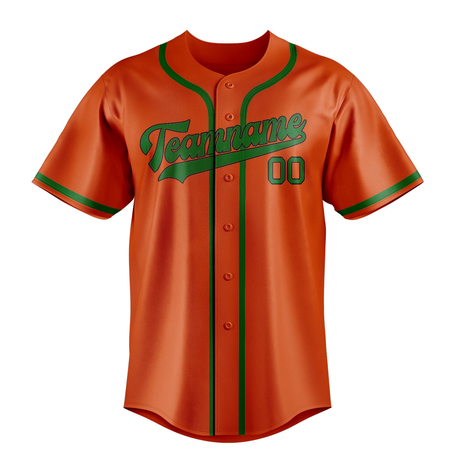 Custom Orange Red Emerald Green Baseball Jersey