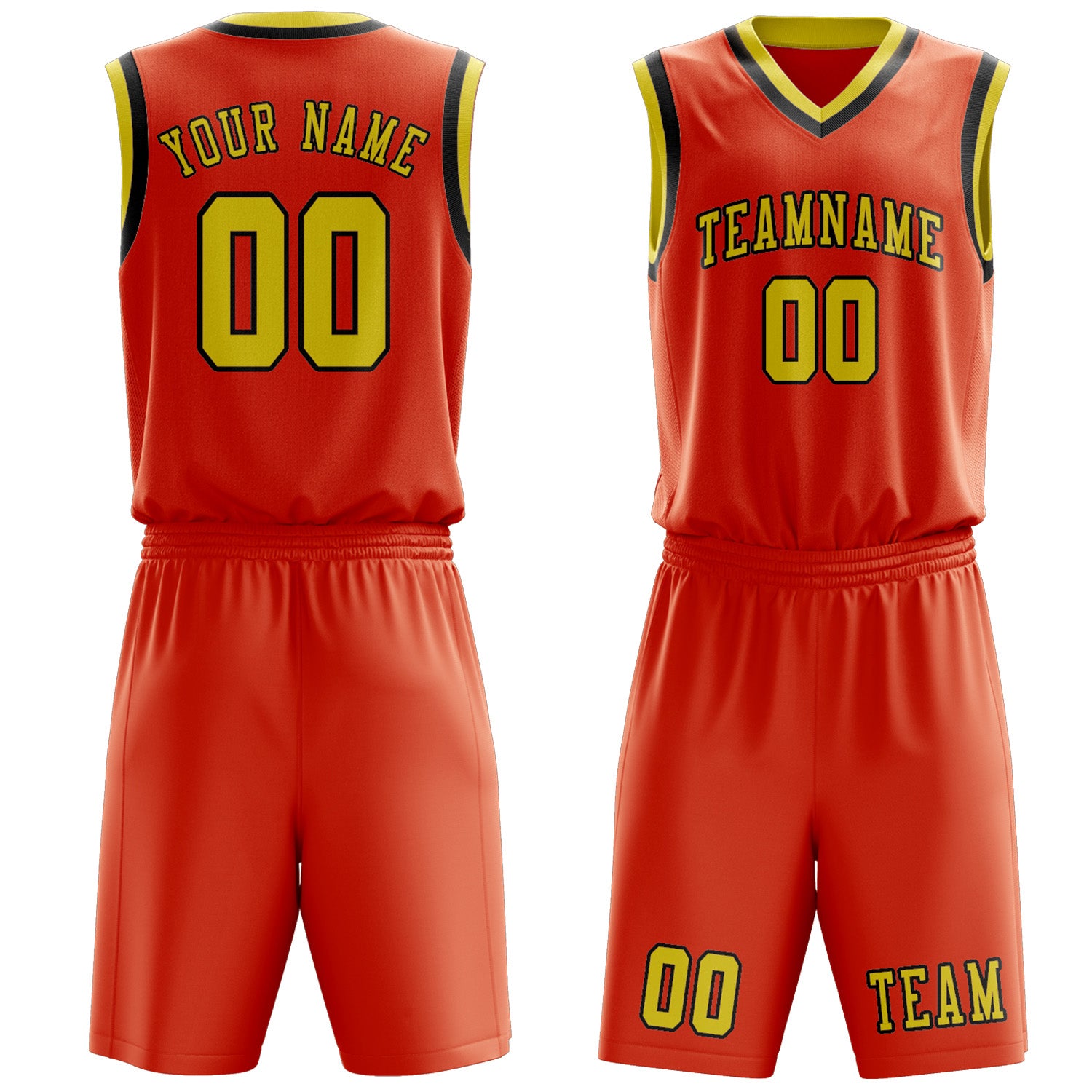 Custom Orange Red Light Yellow Basketball Set
