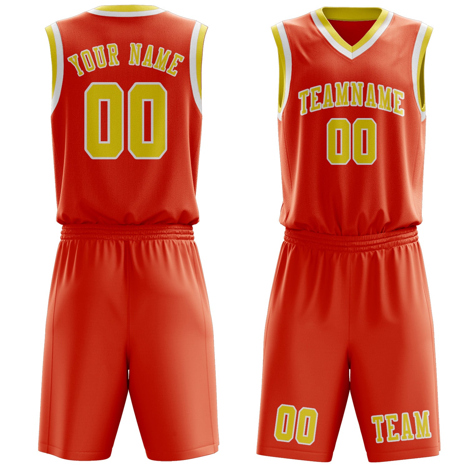 Custom Orange Red Light Yellow Basketball Set