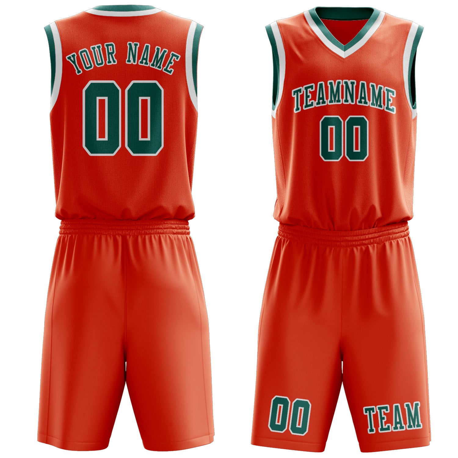Custom Orange Red Blue Green Basketball Set