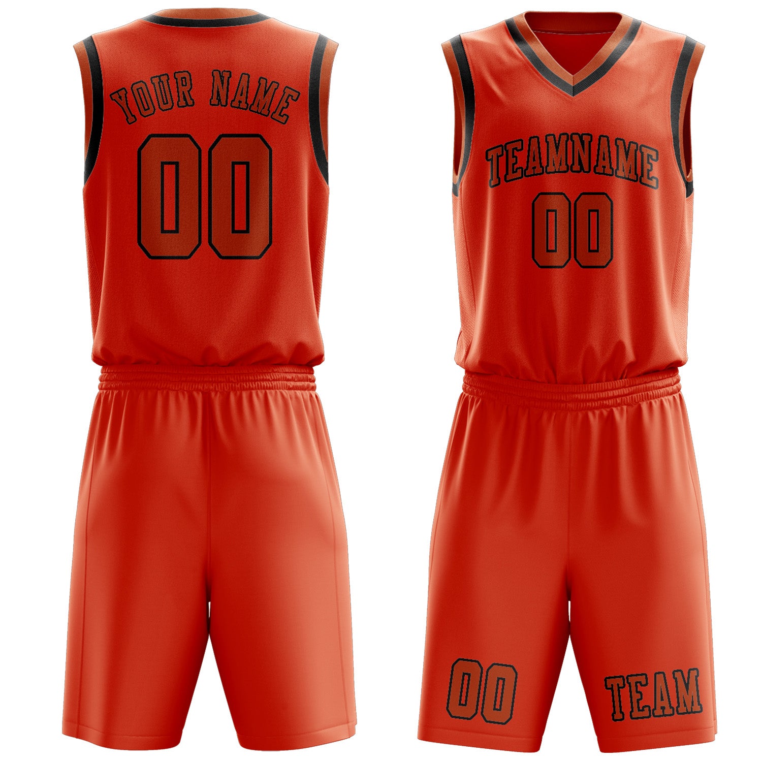 Custom Orange Red Orange Basketball Set