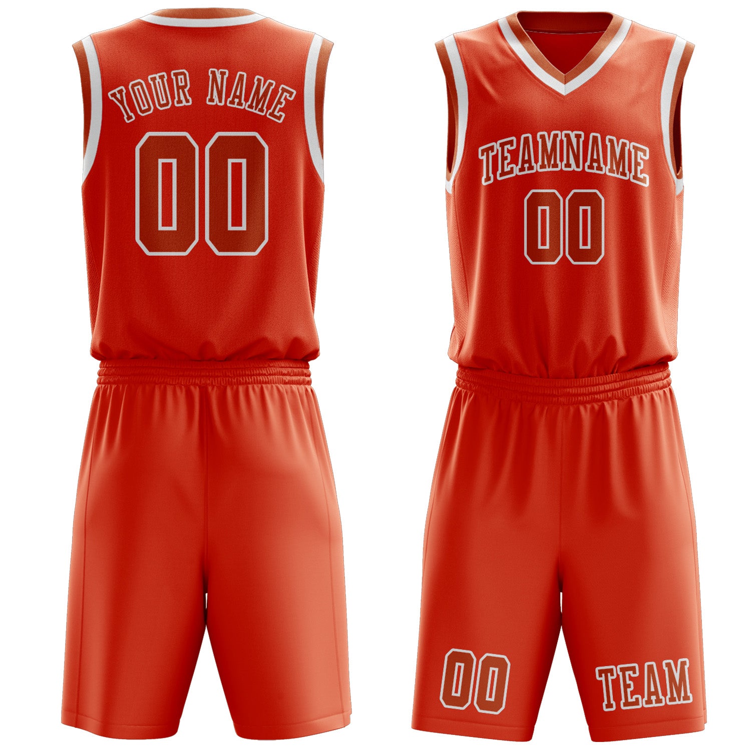 Custom Orange Red Orange Basketball Set