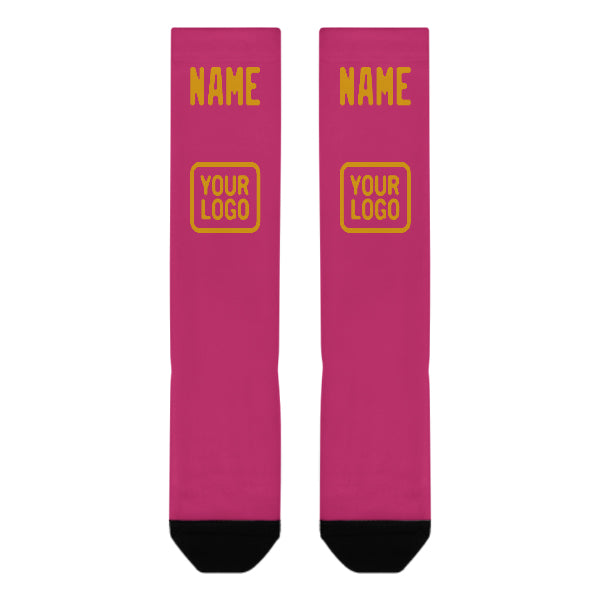 Custom Pink Yellow Knee-High Sock