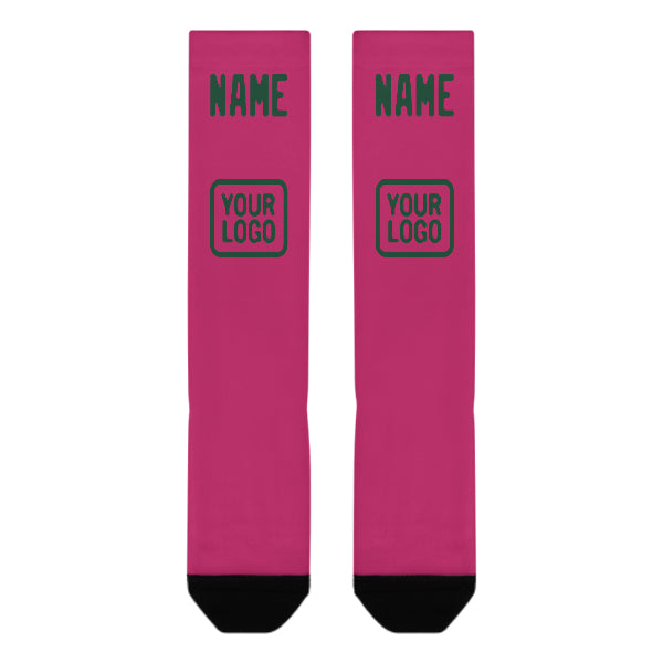 Custom Pink Green Knee-High Sock