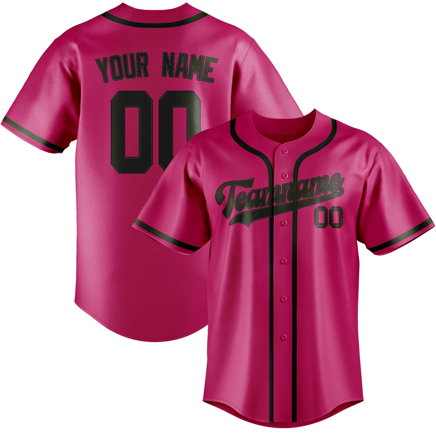 Custom Pink Olive Baseball Jersey