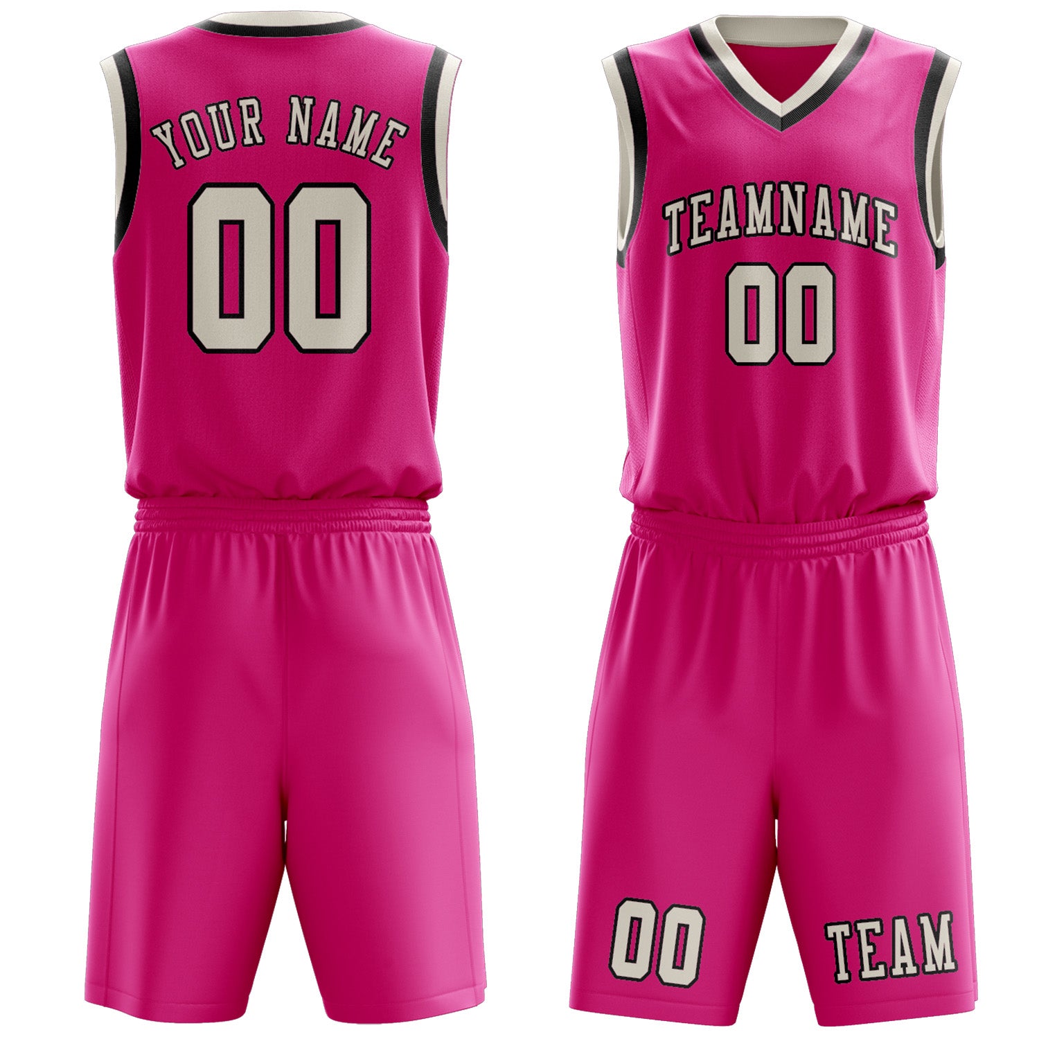 Custom Pink Cream Basketball Set