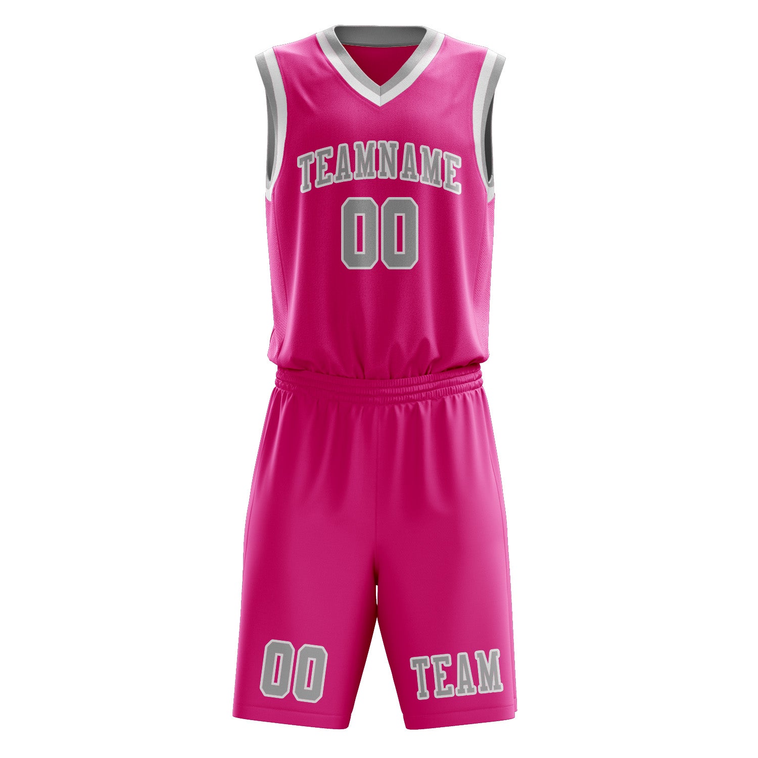 Custom Pink Gray Basketball Set