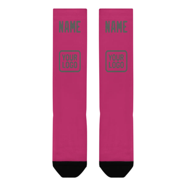 Custom Pink Dark Grey Knee-High Sock