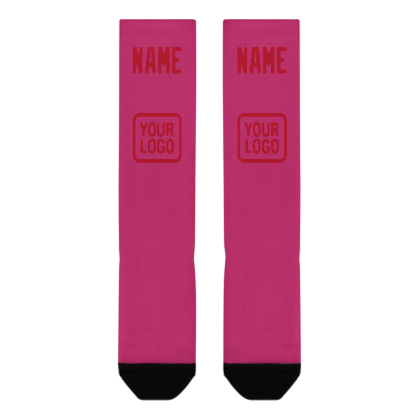 Custom Pink Red Knee-High Sock