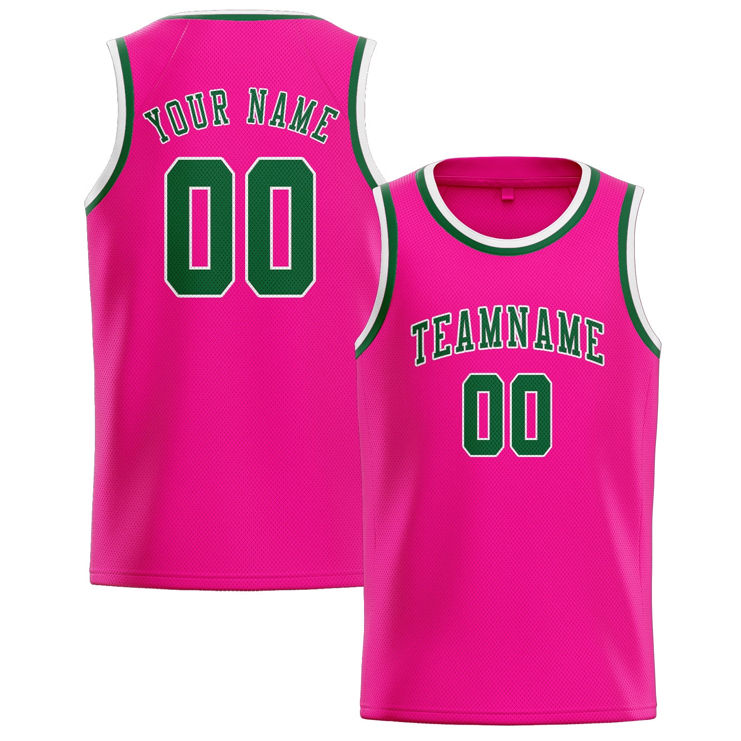 Custom Pink Green Basketball Jersey