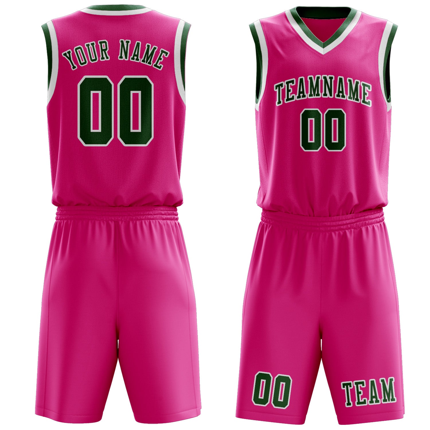 Custom Pink Green Basketball Set