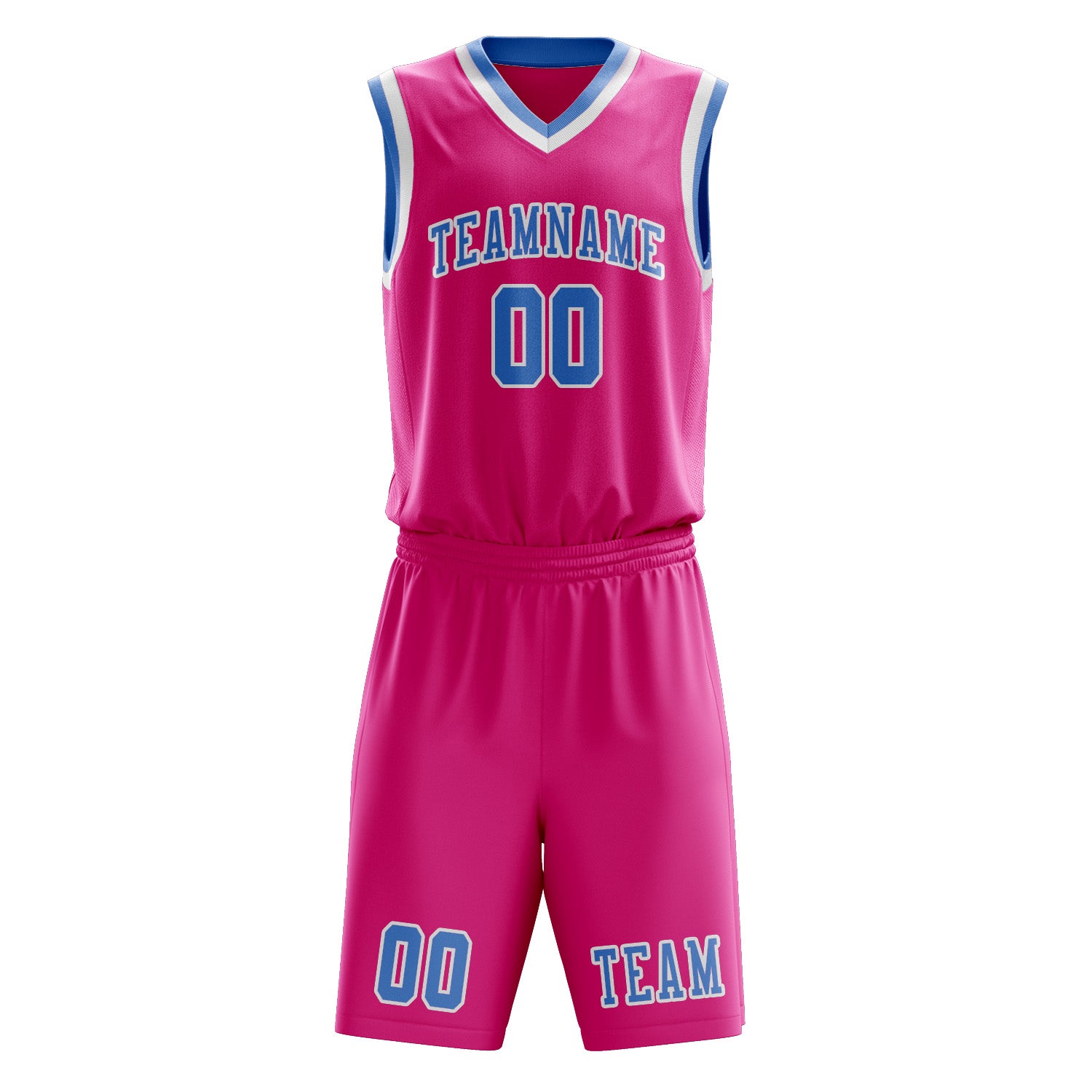 Custom Pink Light Blue Basketball Set