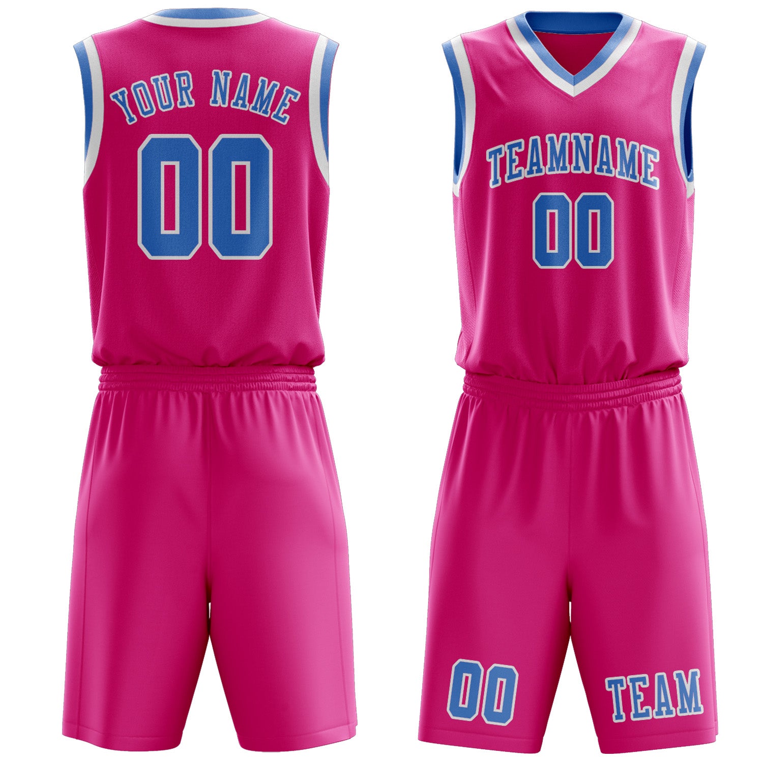 Custom Pink Light Blue Basketball Set