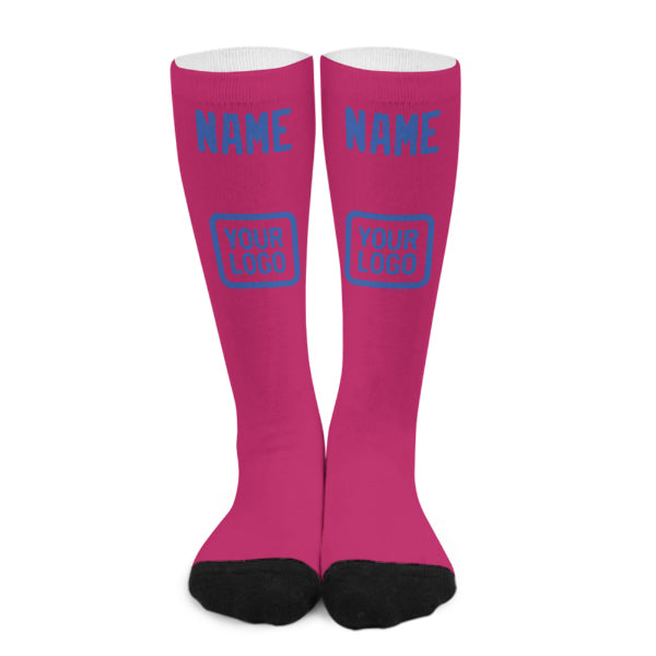 Custom Pink Sky Blue Knee-High Sock