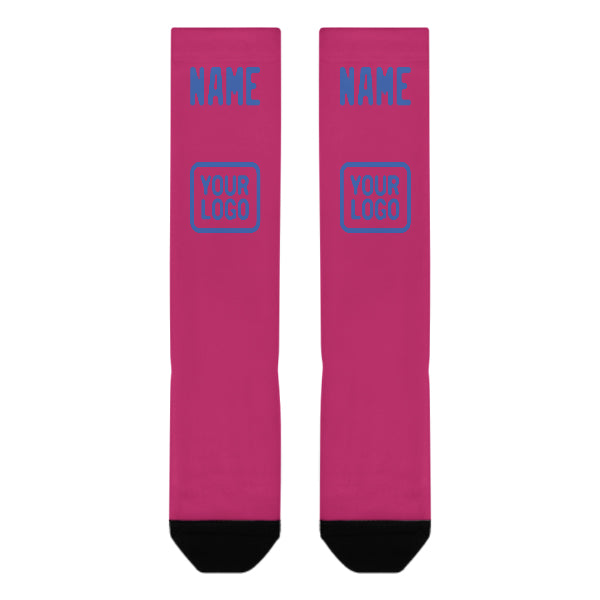 Custom Pink Sky Blue Knee-High Sock