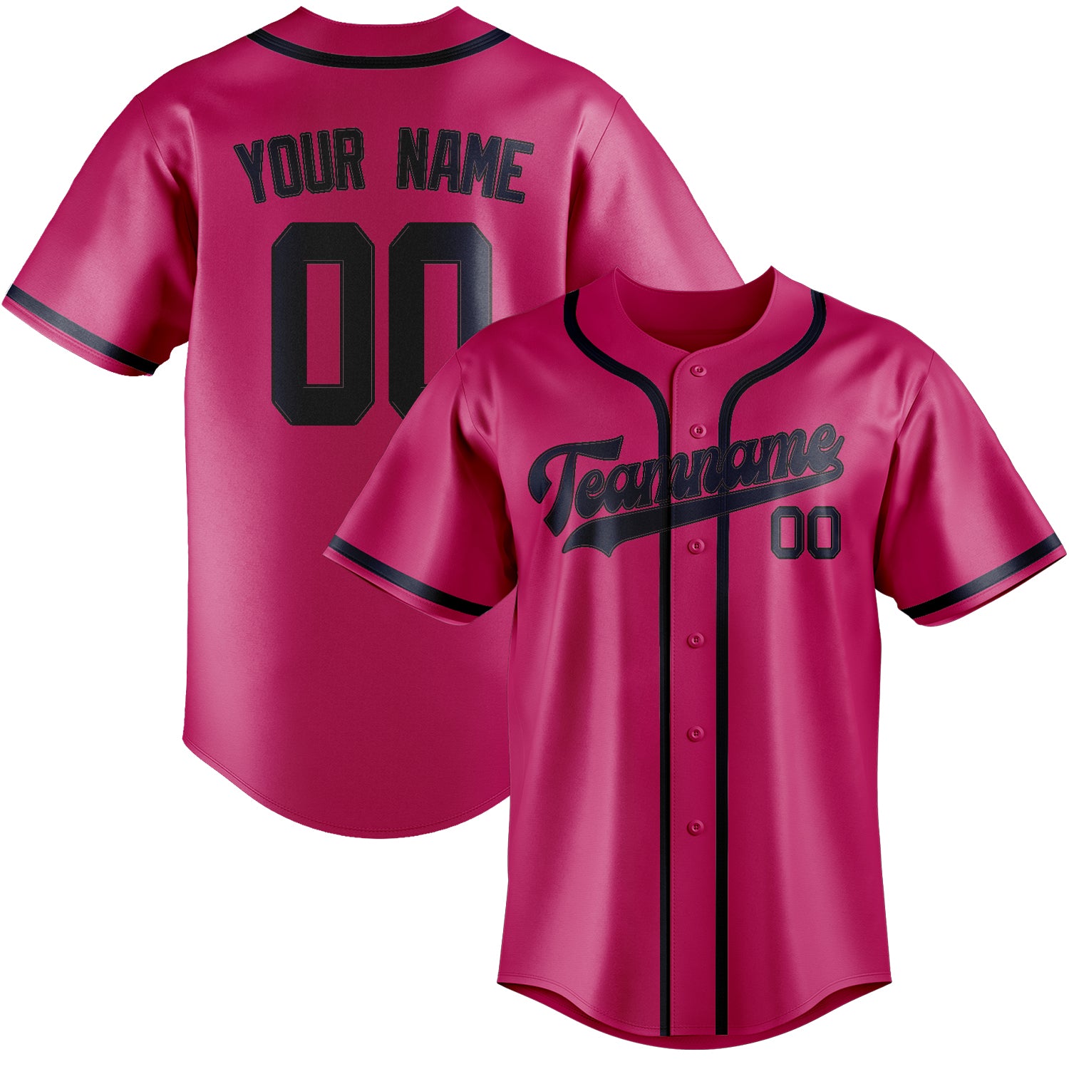 Custom Pink Navy Baseball Jersey