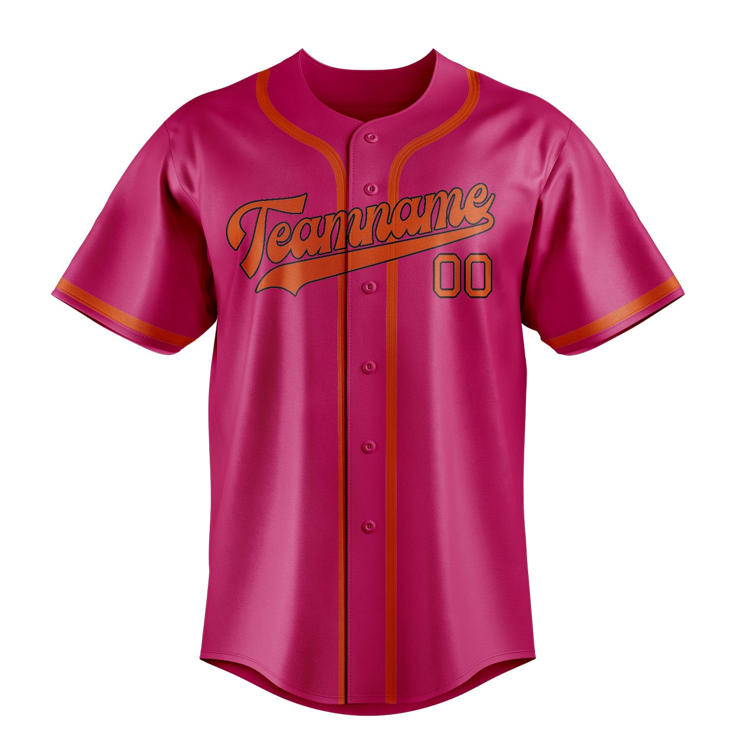 Custom Pink Orange Red Baseball Jersey