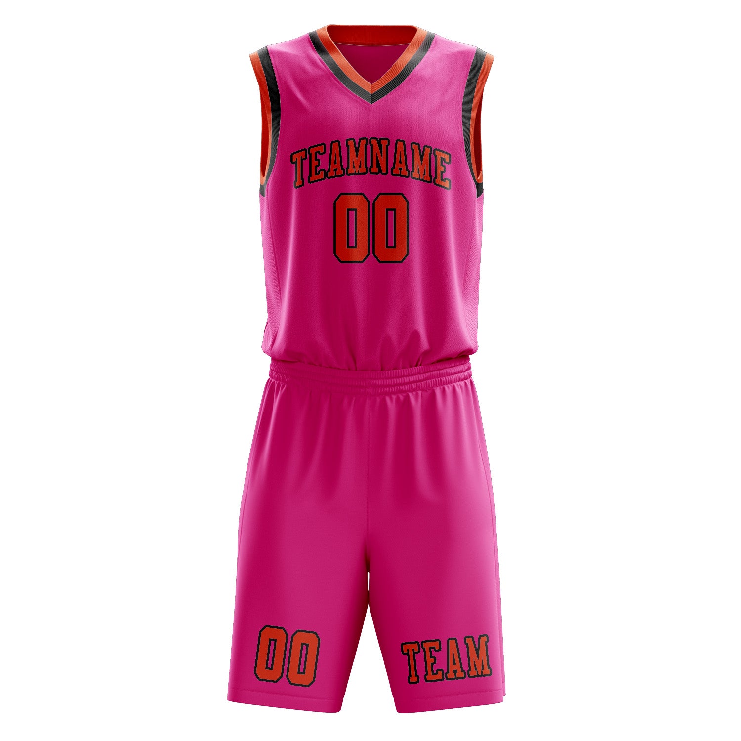 Custom Pink Orange Red Basketball Set