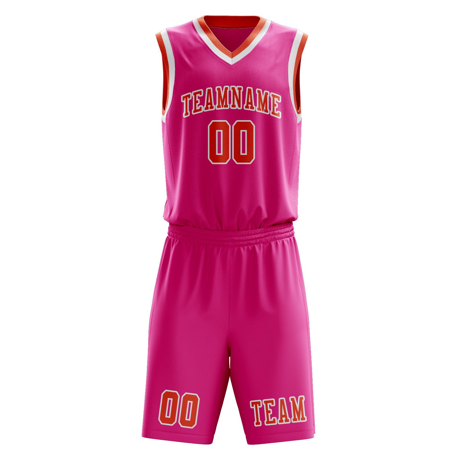 Custom Pink Orange Red Basketball Set