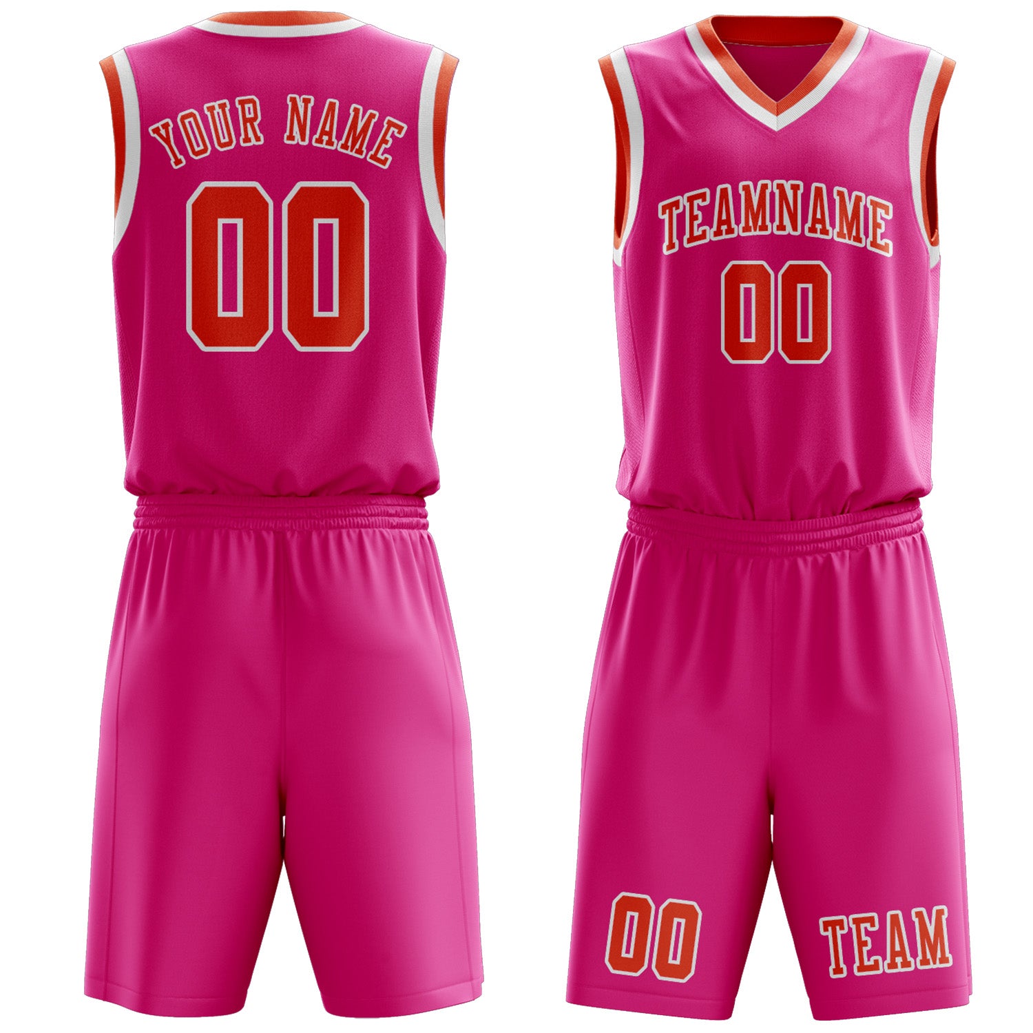 Custom Pink Orange Red Basketball Set