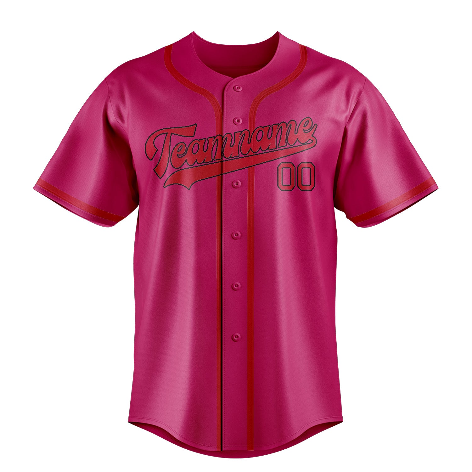 Custom Pink Red Baseball Jersey