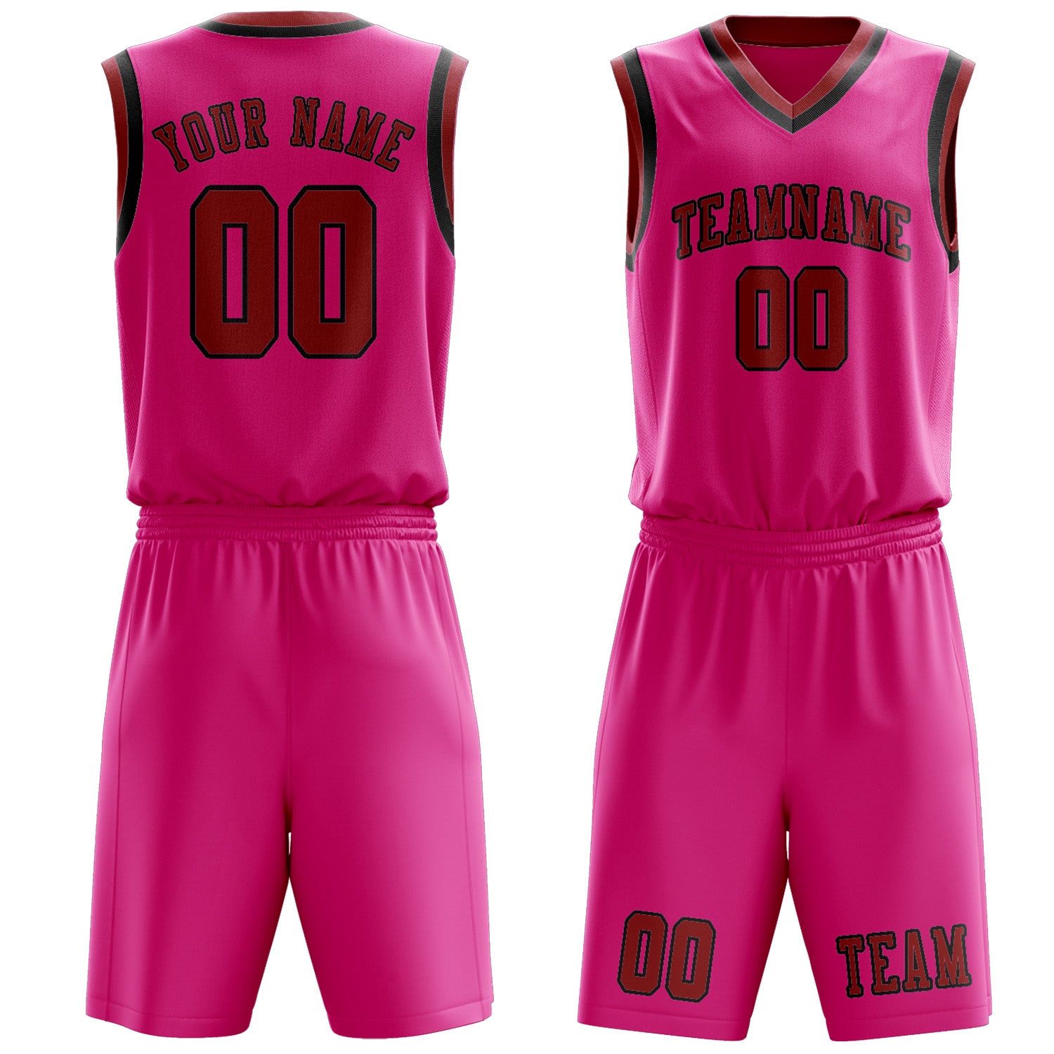 Custom Pink Red Basketball Set