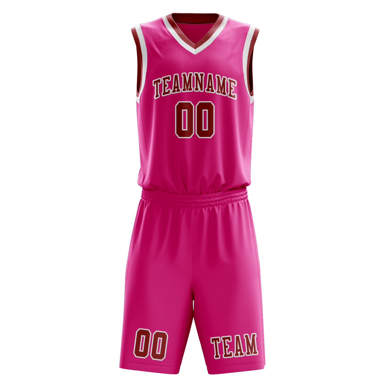 Custom Pink Red Basketball Set