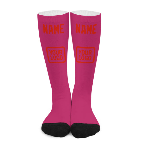 Custom Pink Orange Red Knee-High Sock