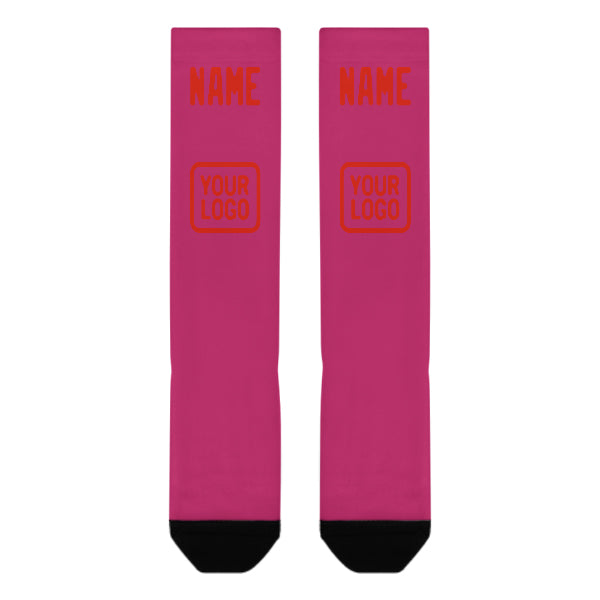 Custom Pink Orange Red Knee-High Sock
