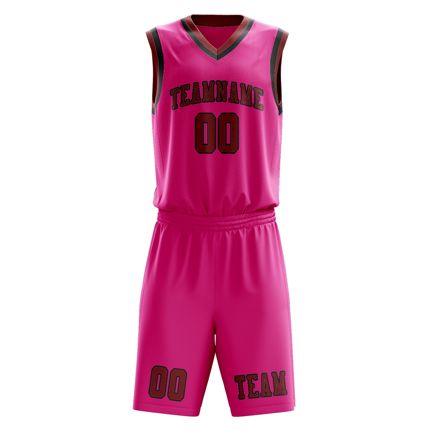 Custom Pink Coral Red Basketball Set