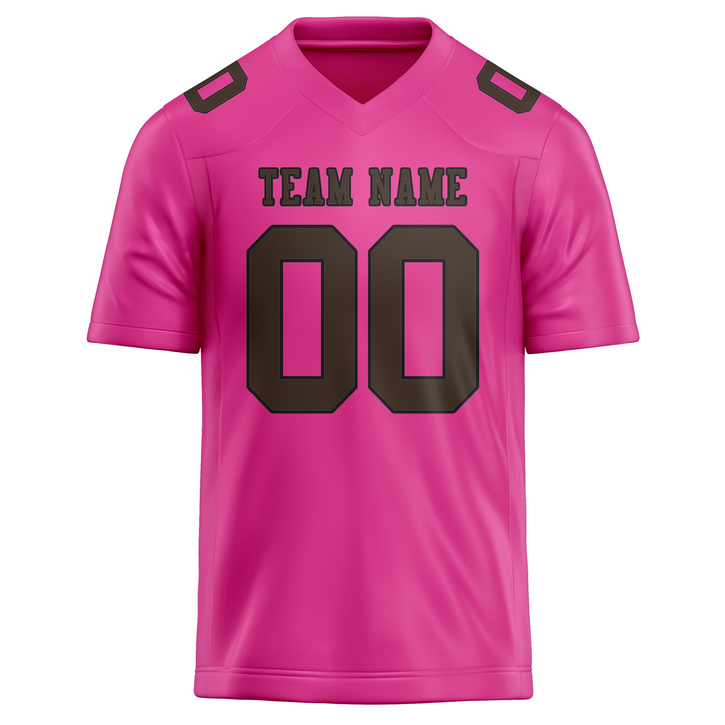 Custom Pink Brown Football Jersey